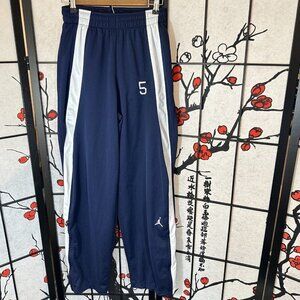 Jordan Mens Track pants Joggers Air Logo Casual Mens Size S Navy Blue White